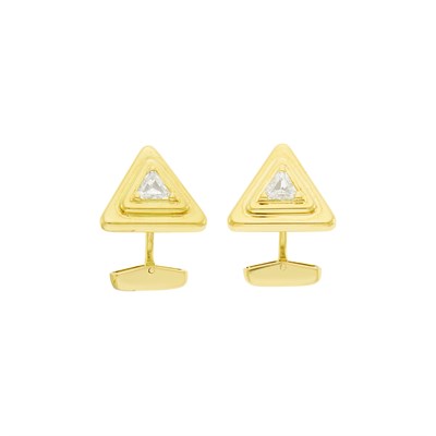 Lot 56 - Marina B Pair of Gold and Diamond Cufflinks, France
