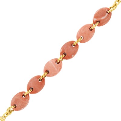 Lot 5 - Mish Gold and Coral Link Toggle Bracelet