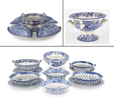 Lot 1260 - Group of English Blue and White Transfer...