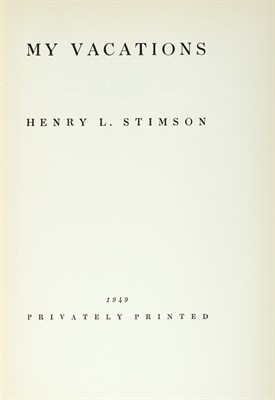 Lot 293 - [AMERICAN HUNTING] STIMSON, HENRY L. My...