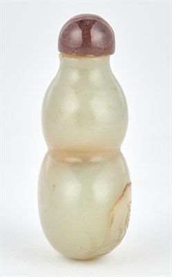 Lot 1 - A Chinese Pale Celadon Jade Snuff Bottle Qing...