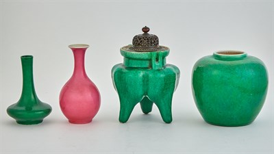 Lot 153 - Five Chinese Monochrome Porcelain Articles...