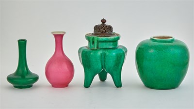 Lot 153 - Five Chinese Monochrome Porcelain Articles...