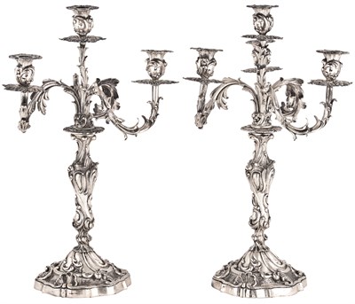 Lot 224 - Pair of Italian Rococo Style Silver Plated...