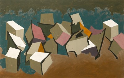 Lot 57 - Carl Riter American, b. 1915 Beach, 1961...