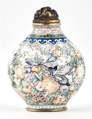 Lot 10 - A Fine Chinese Beijing Enamel Snuff Bottle...