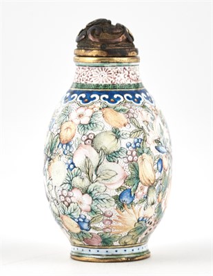 Lot 10 - A Fine Chinese Beijing Enamel Snuff Bottle...