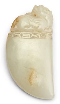 Lot 43 - A Chinese White Jade Blade-Form Pendant...