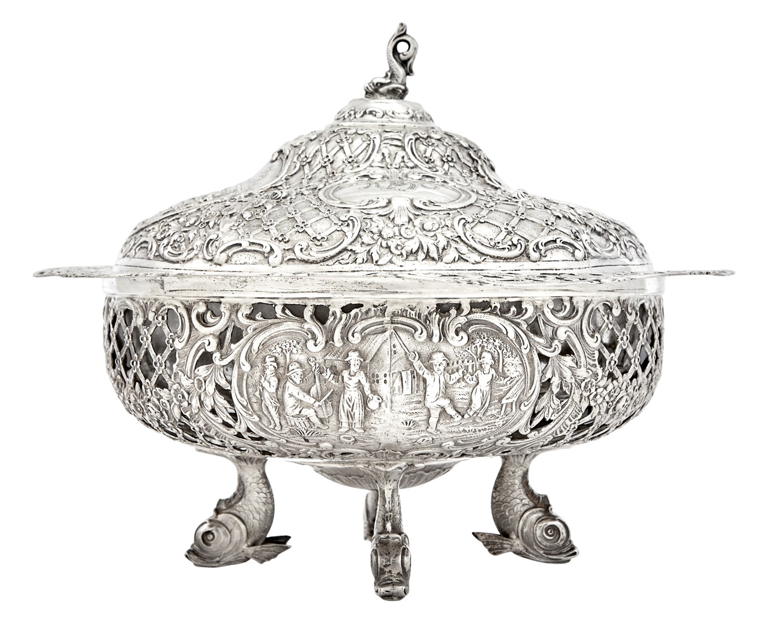 Lot 34 - Continental Sterling Silver Covered Footed...