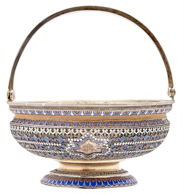 Lot 1111 - Russian Silver and Cloisonné Enamel Handled...