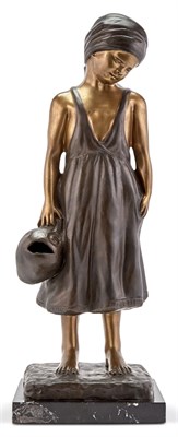 Lot 329 - Patinated Bronze Figure of a Young Girl...