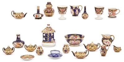 Lot 278 - Group of English Imari Palette and Blue Ground...