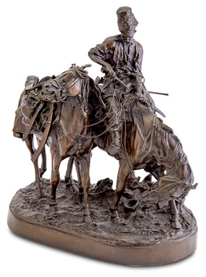 Lot 325 - Bronze Group of Cossack after Battle After a...