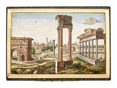 Lot 1142 - Italian Gold-Mounted Micromosaic and Hardstone...