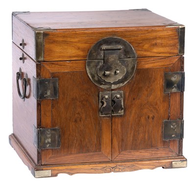 Lot 313 - A Chinese Huanghuali Seal Chest Qing Dynasty...