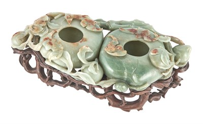 Lot 87 - A Fine and Large Chinese Carved Jade Double...