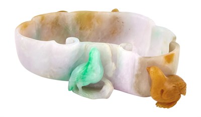 Lot 65 - A Rare and Unusual Chinese Three-Color Jadeite...