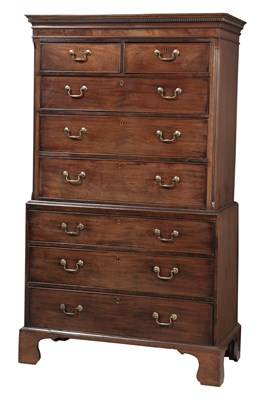Lot 299 - George III Style Walnut Chest on Chest Height...