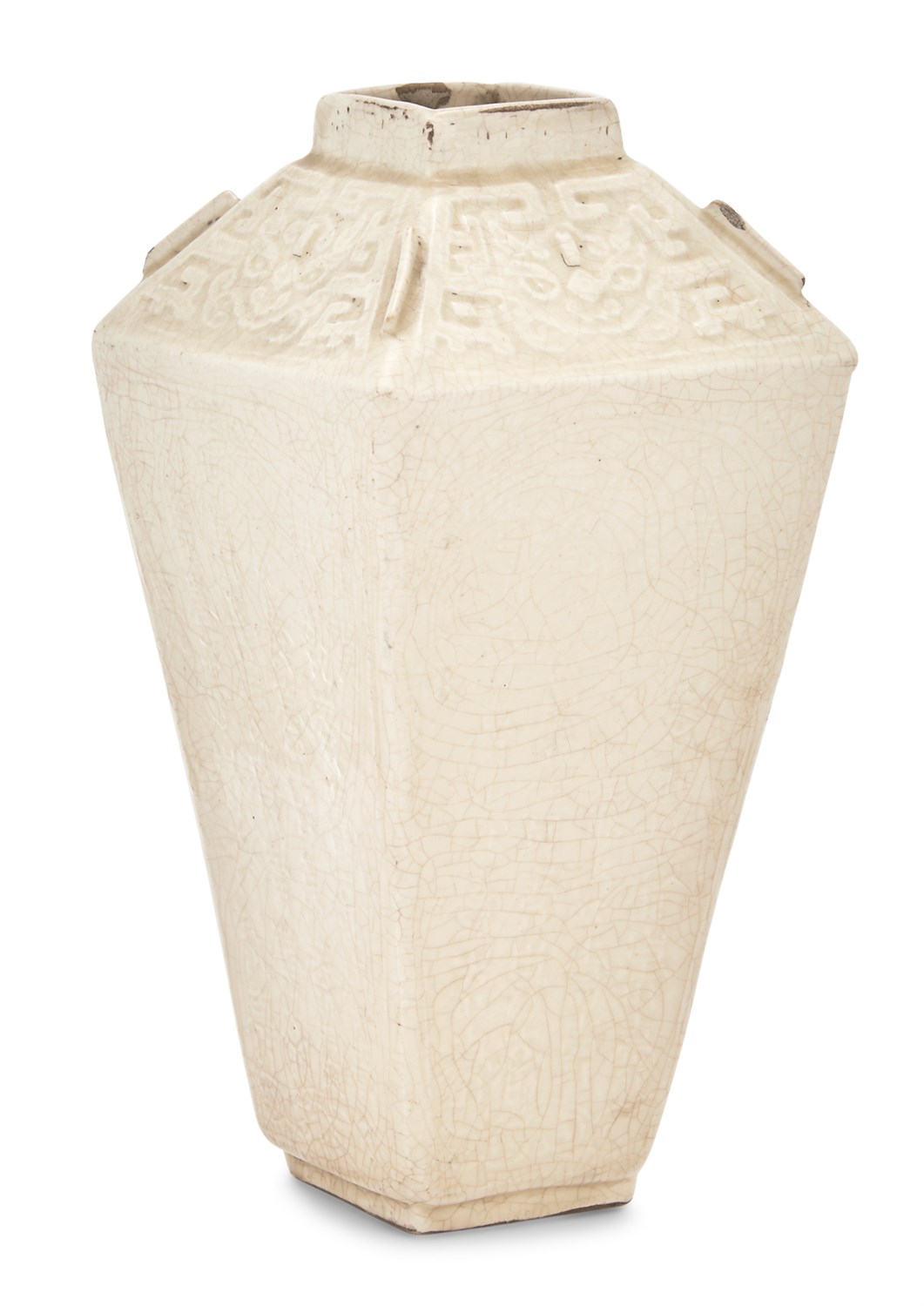 Lot 119 - A Chinese Ivory Crackle Glazed Earthenware...