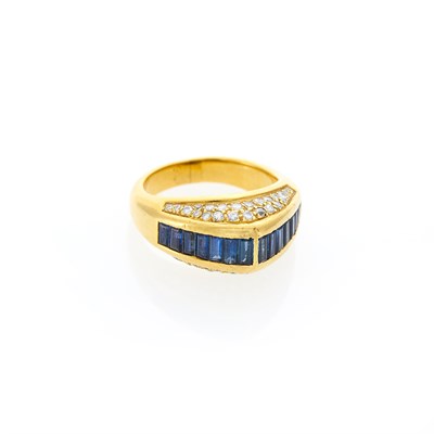 Lot 1263 - Gold, Sapphire and Diamond Ring