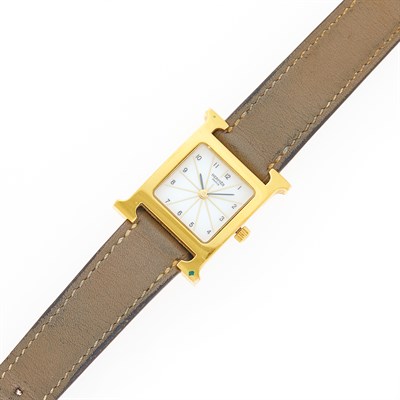 Lot 1017 - Hermès Paris Gilt-Stainless Steel 'H' Wristwatch