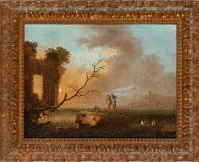 Lot 50 - French School 18th Century Figures in a River...