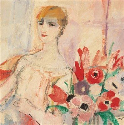 Lot 60 - Jean Sardi French, b. 1947 Portrait of a Woman...