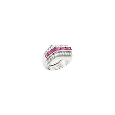 Lot 79 - Platinum, Ruby and Diamond Ring