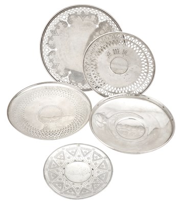 Lot 247 - Five American Sterling Silver Footed Plates...