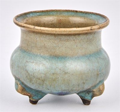 Lot 118 - A Chinese Jun-Type Tripod Censer Ming Dynasty...