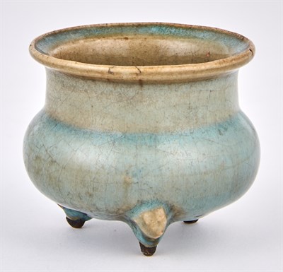 Lot 118 - A Chinese Jun-Type Tripod Censer Ming Dynasty...