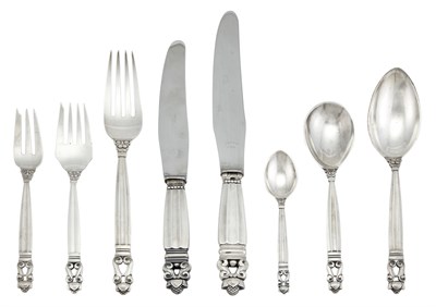Lot 206 - Assembled Georg Jensen Sterling Silver Acorn...