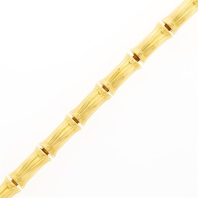 Lot 1004 - Gold Bamboo Link Bracelet