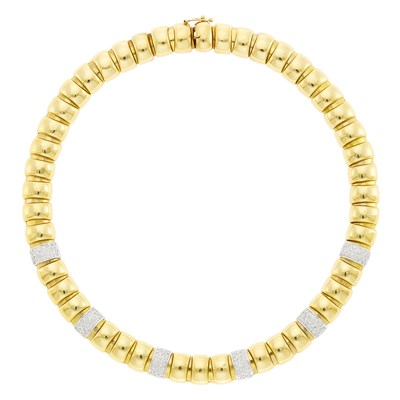 Lot 26 - Two-Color Gold and Diamond Necklace