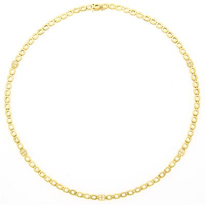 Lot 1008 - Gold and Diamond Link Necklace