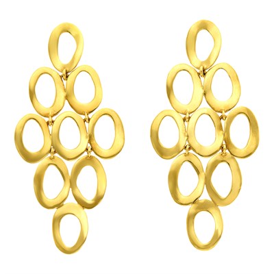 Lot 1007 - Ippolita Pair of Gold 'Cascade' Pendant-Earrings