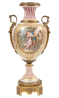 Lot 160 - Sèvres Style Gilt-Metal Mounted Porcelain...