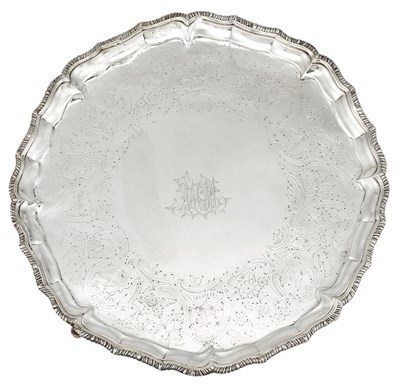 Lot 1128 - George III Irish Sterling Silver Salver...