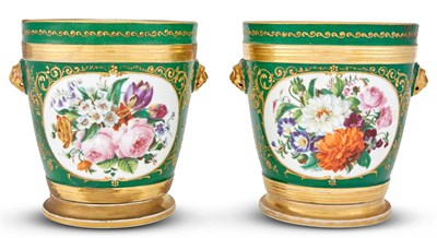 Lot 1149 - Pair of Paris Porcelain Green Ground Cache...