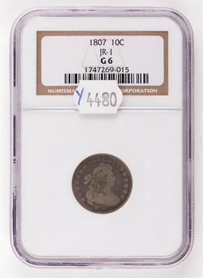Lot 3001 - United States 1807 Bust Dime JR-1 NGC G6 Fair...