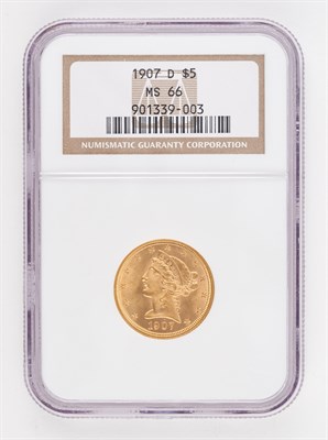 Lot 3014 - United States 1907-D $5 Liberty Premium Gem...