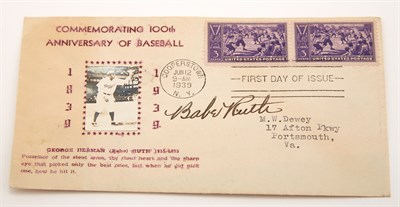 Lot 3107 - Ruth, Babe Signed First Day Cover Strong...