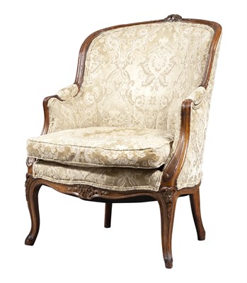 Lot 271 - Louis XV Style Upholstered Beechwood Bergère