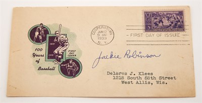 Lot 3106 - Robinson, Jackie Signed First Day Cover Strong...