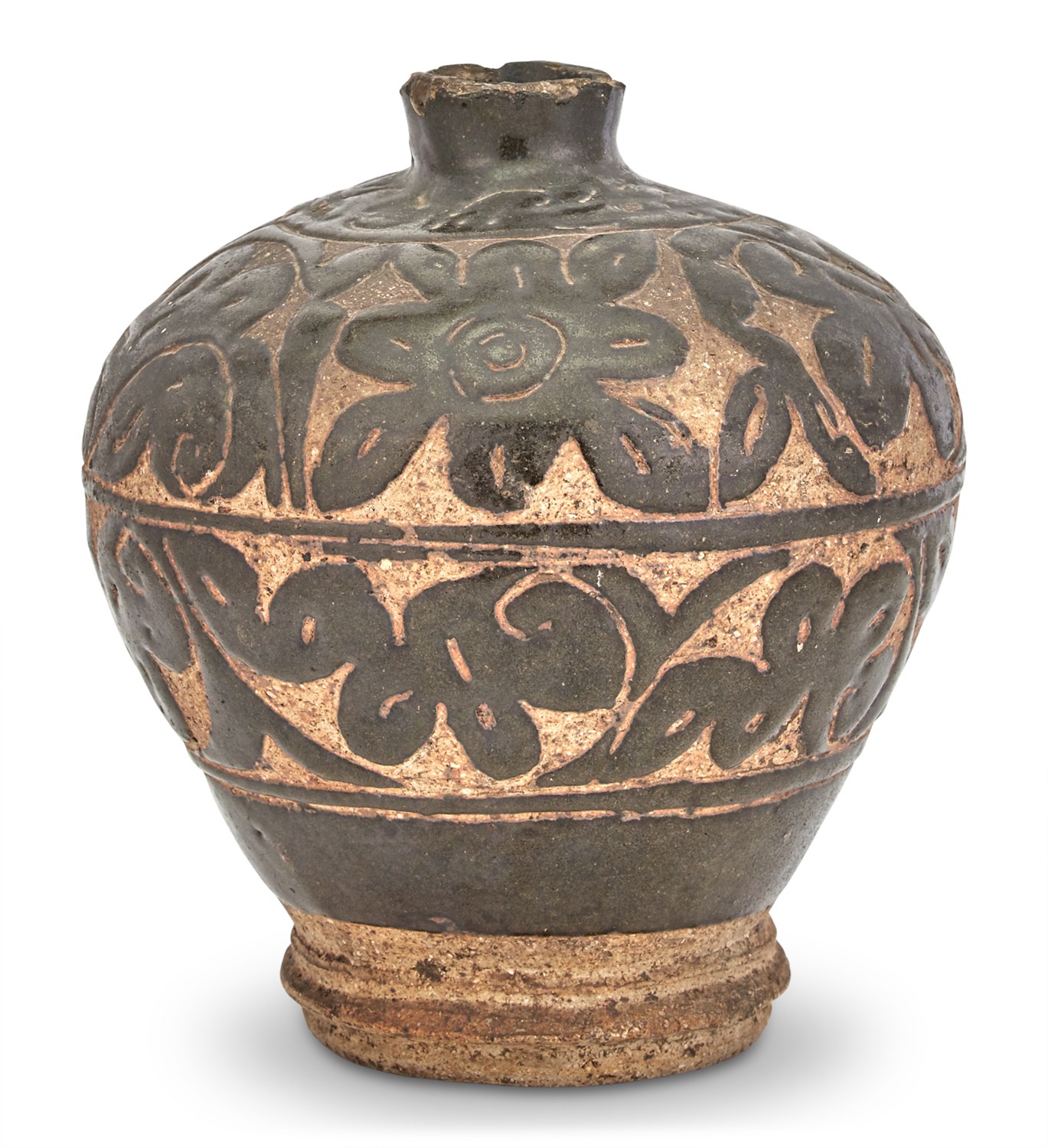 Lot 112 - A Chinese Carved Cizhou Earthenware Vase...