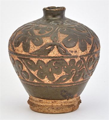 Lot 112 - A Chinese Carved Cizhou Earthenware Vase...
