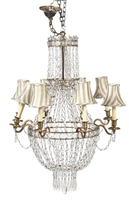 Lot 125 - Empire Style Drop Crystal Eight-Light...