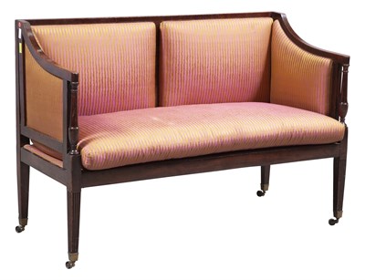 Lot 1247 - Regency Upholstered Inlaid Mahogany Settee...
