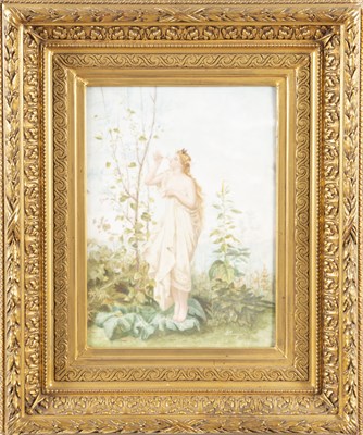Lot 189 - Porcelain Plaque of a Woman Smelling a Flower...