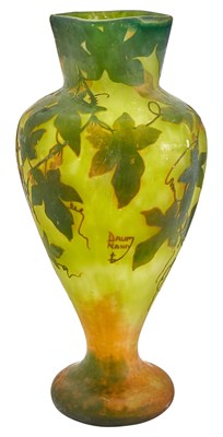 Lot 265 - Daum Art Nouveau Acid-Etched Triple Cameo...